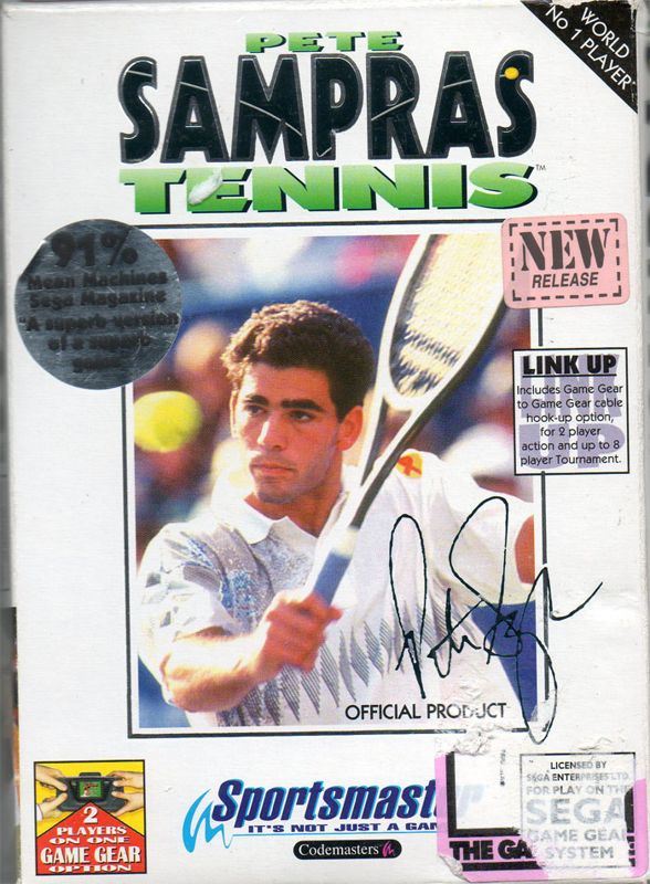 Pete Sampras Tennis box art for Sega Genesis